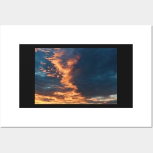 clouds sunset summer evening aesthetic photography blue pink purple orange yellow Posters and Art